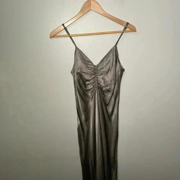 Zara satin ruched maxi  gown S - Picture 5 of 9